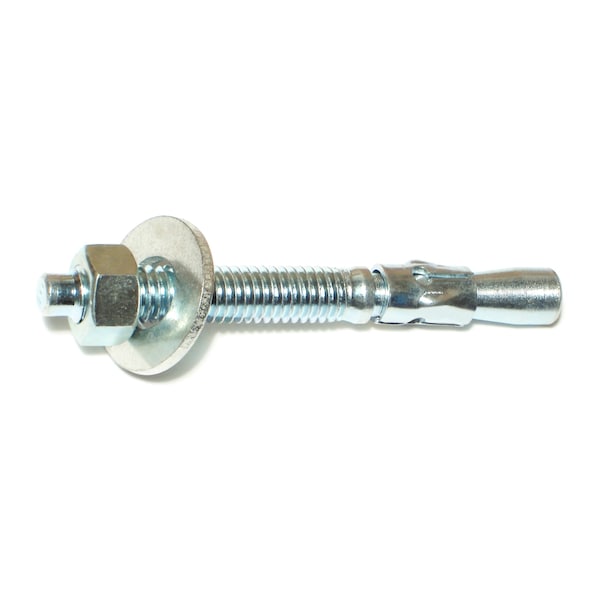 Midwest Fastener Wedge Anchor, 3/8" Dia., 3-1/2" L, Steel Zinc Plated, 50 PK 07613 - main